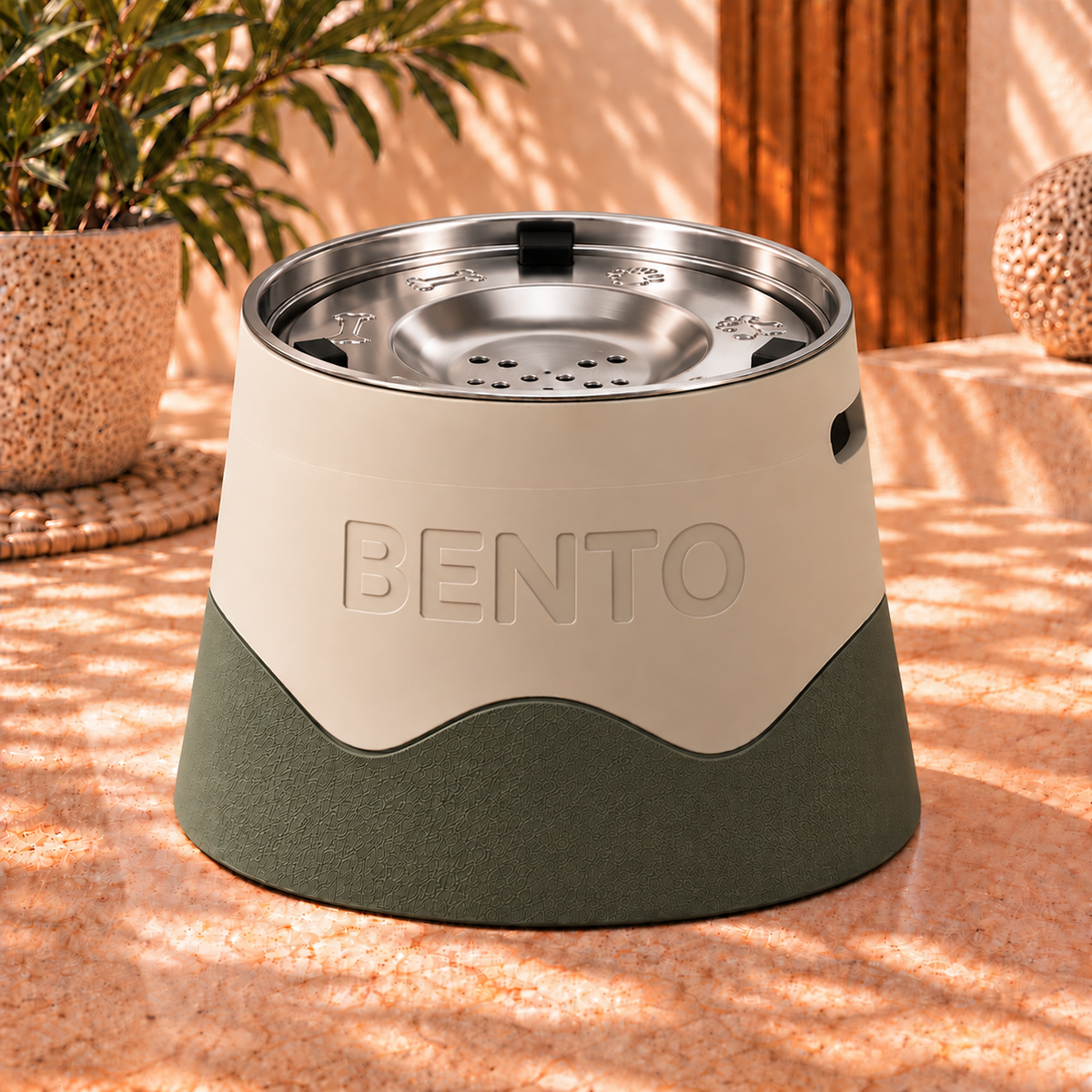 Suporte Personalizado | Texturizado + Bebedouro Inox Antiderrame