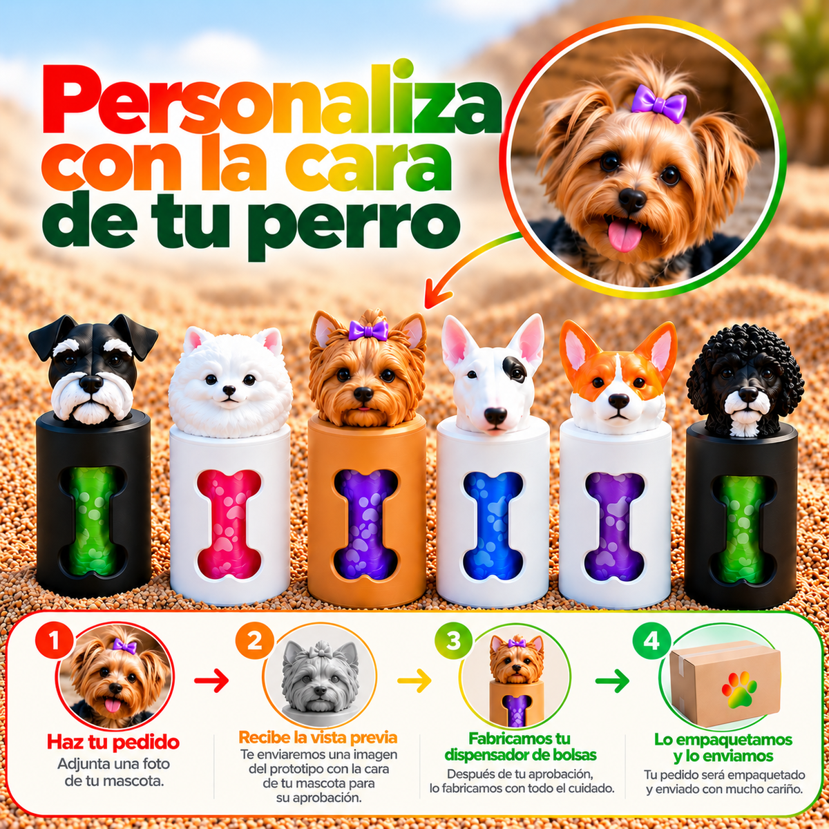 Porta Sacos Personalizado com o Rosto do Seu Cão