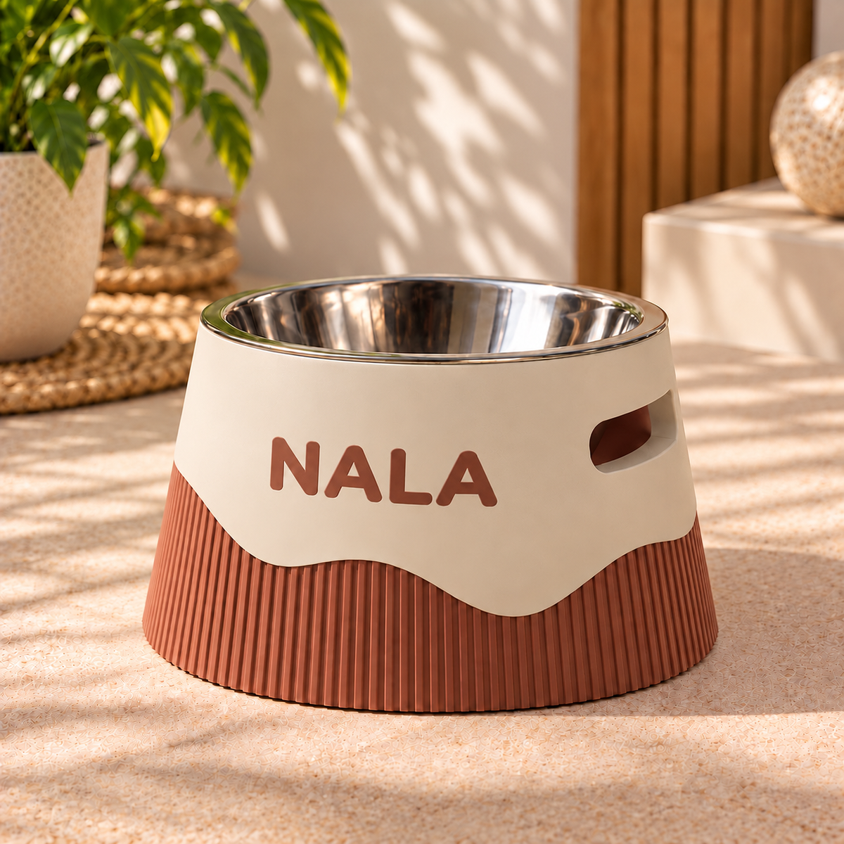 Suporte Personalizado | Canelado + Tigela Inox