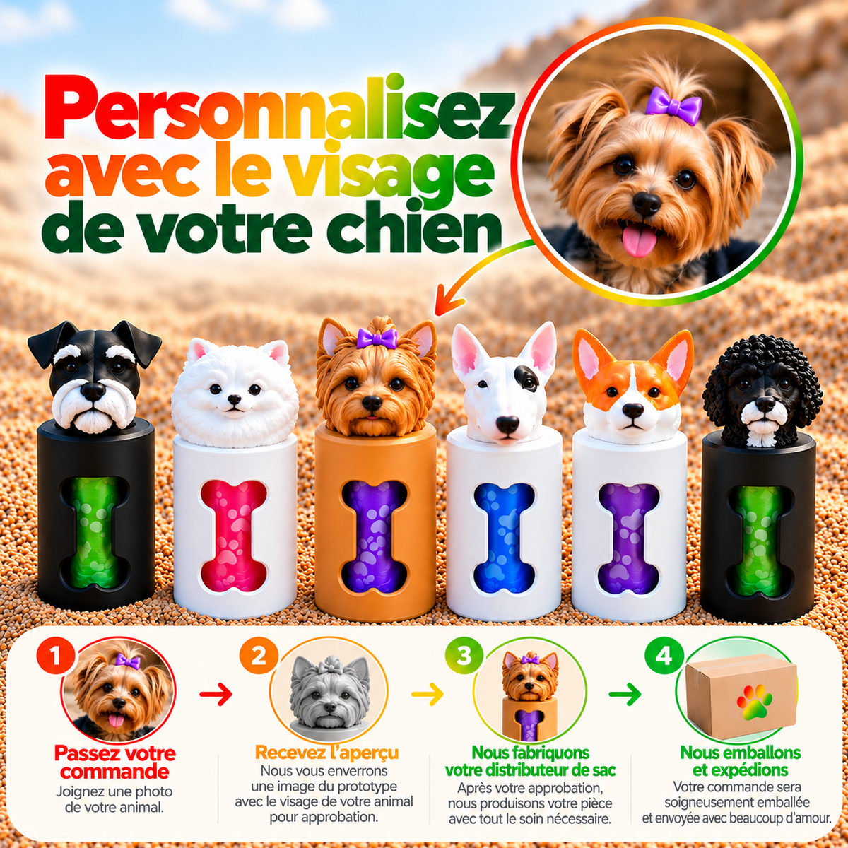 Porta Sacos Personalizado com o Rosto do Seu Cão