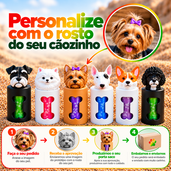 Porta Sacos Personalizado com o Rosto do Seu Cão