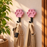Suporte de parede em forma de patinha para acessórios pet — kit de 2 unidades